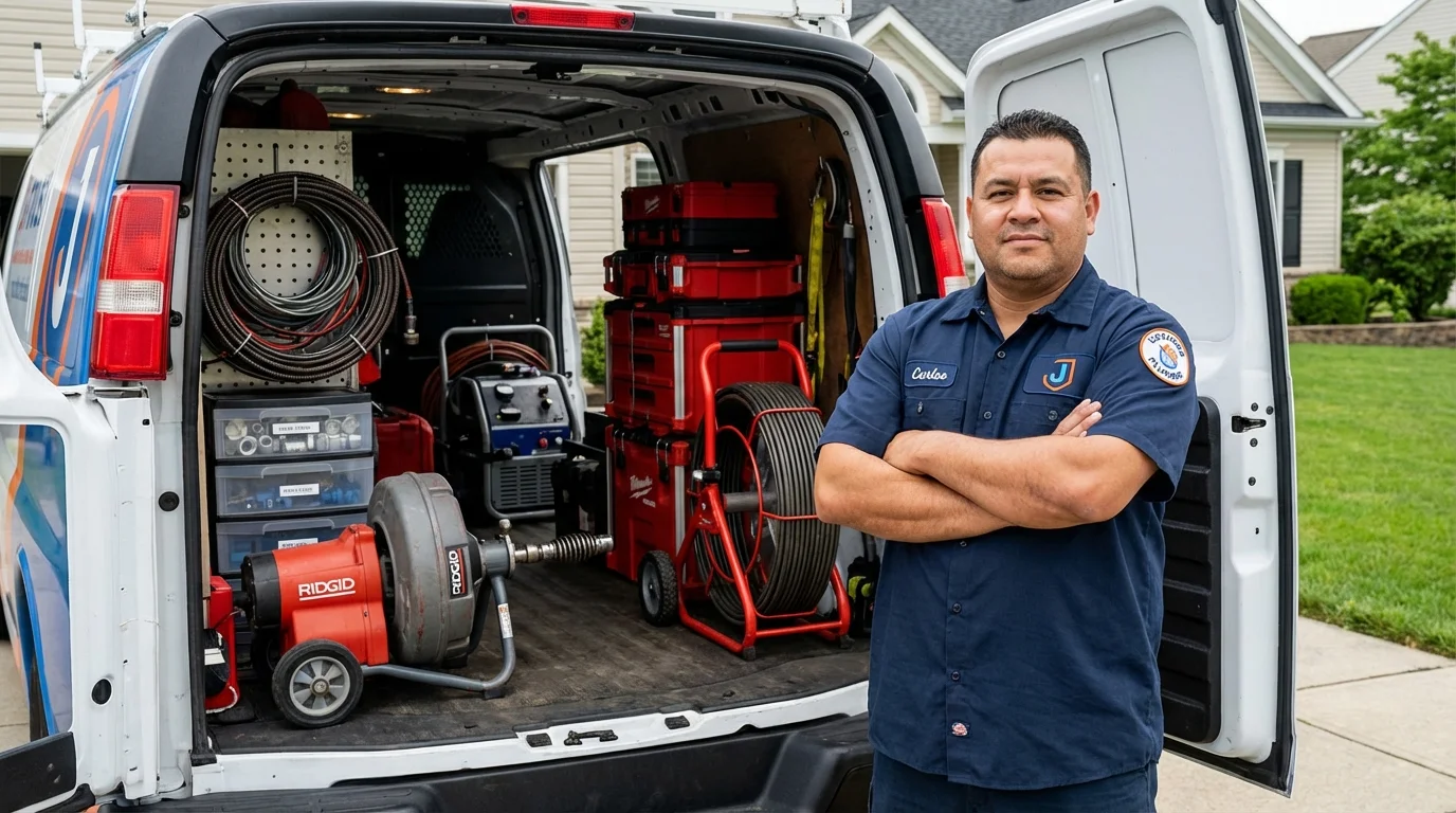 Professional drain cleaning equipment and Johns Plumbing LLC plumber in Arroyo Seco