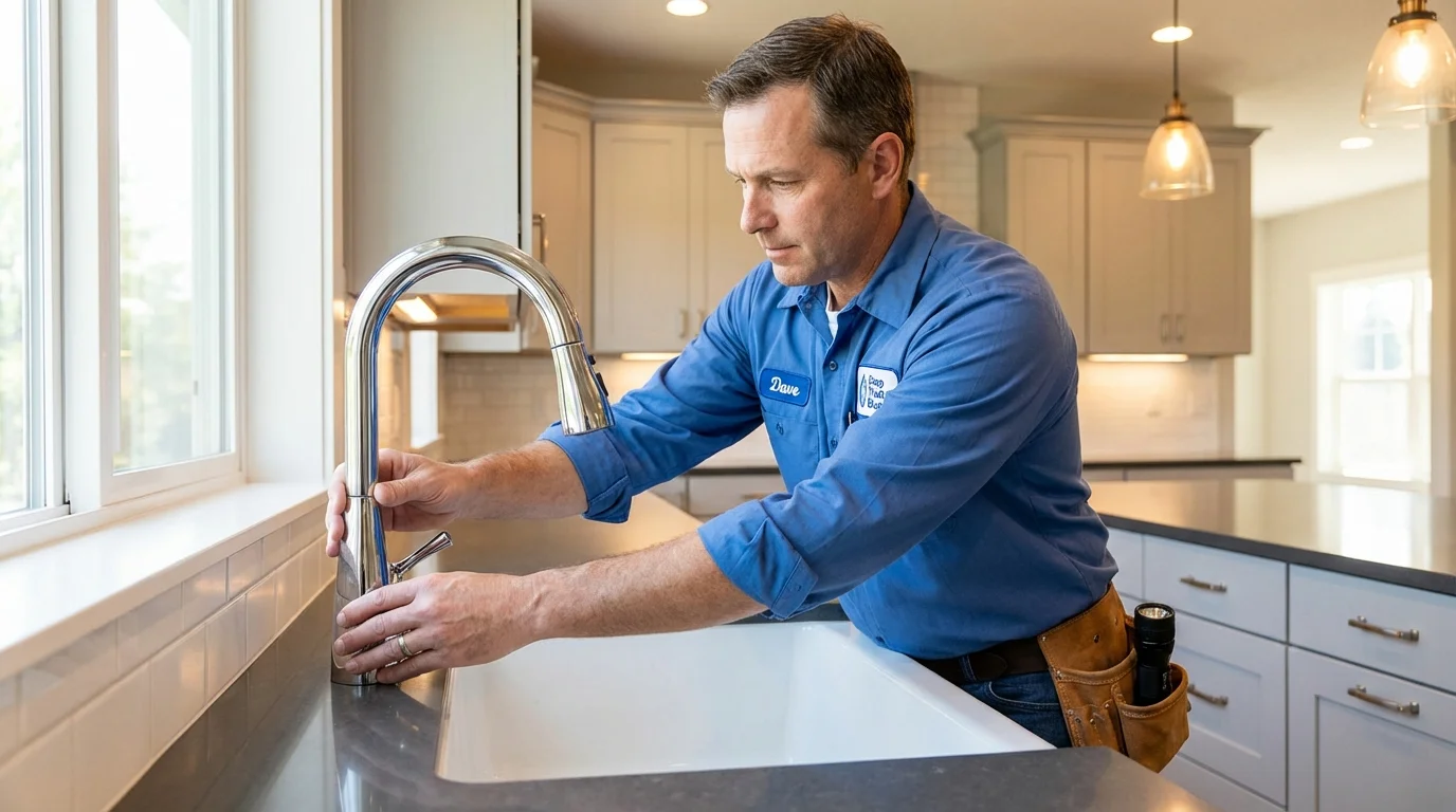 Kitchen faucet installation by Johns Plumbing LLC in Arroyo Seco
