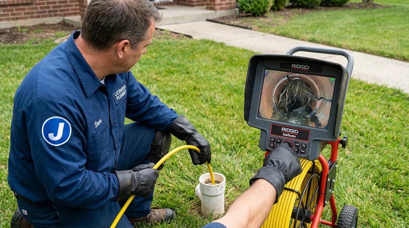 Sewer camera inspection being performed by Johns Plumbing LLC in Arroyo Seco