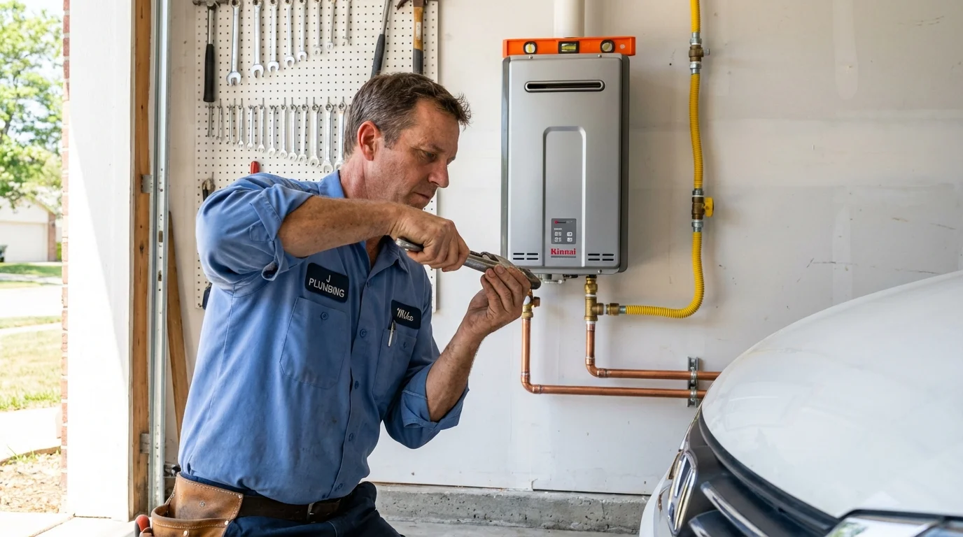 Tankless water heater installation by a Johns Plumbing LLC plumber in Arroyo Seco